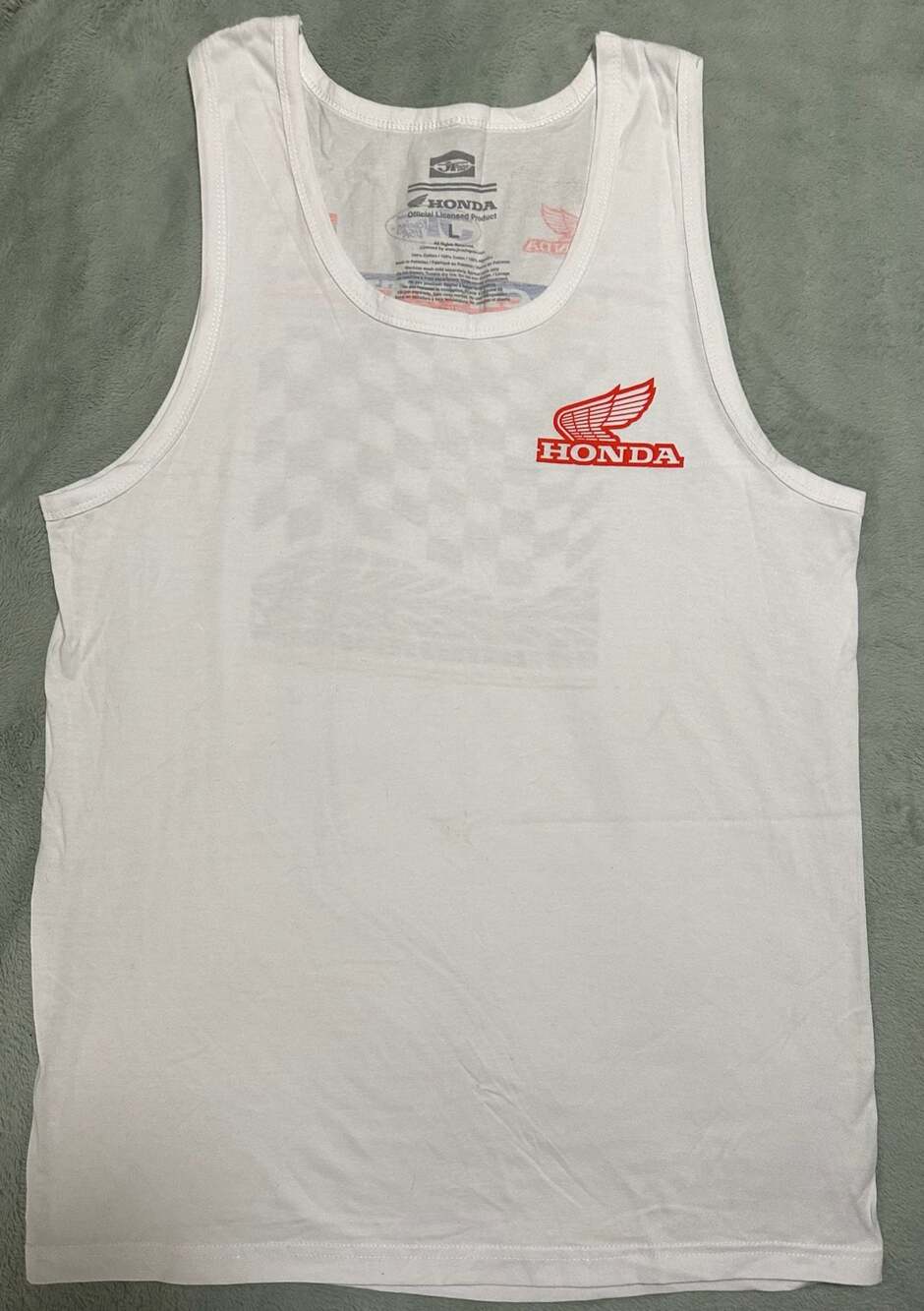 JT Racing USA Honda Racing Team Checkerboard Graphic Tank Top, Size Large
